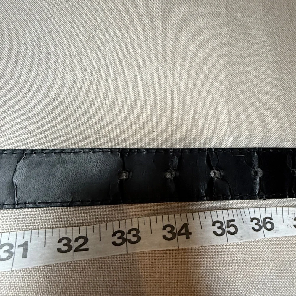 Black Velvet Belt With Faux Pearl Buckle S/M
